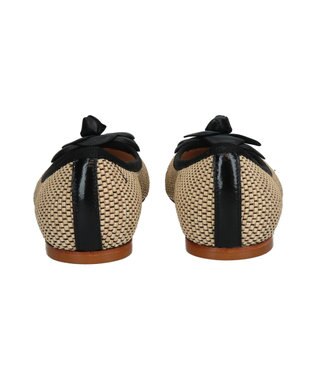 INTER-CHAUSSURES 【FABIO RUSCONI】異素材コンビラウンドトウカメリアバレエ ベージュコンビ