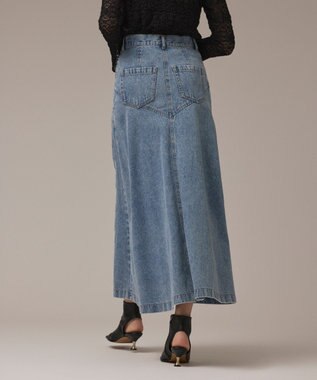 GRACE CONTINENTAL エンボスデニムスカート ブルー