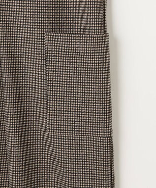 ANY ラメチェックジャガードワンピース ベージュ×ブラック