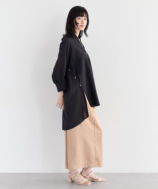 YECCA VECCA シャイニーツイルナロースカート Beige