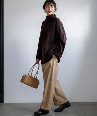 23区 S 【新色追加】ボイルドウールコンビニット チュニック ダークブラウン系