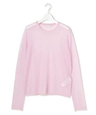 ICB L 【洗える】 シルキーシアーモヘヤ ニットプルオーバー シェルピンク系