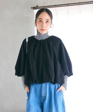 #Newans 【セレモニーにも/洗濯機可】バルーンヘムライトブルゾン​ ブラック