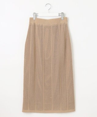 自由区 L 【洗える】シアーコイル スカート キャメル系