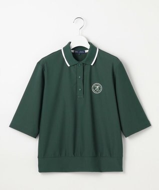 23区GOLF 【WOMEN】AIR TOOL七分袖ポロシャツ ダークグリーン系