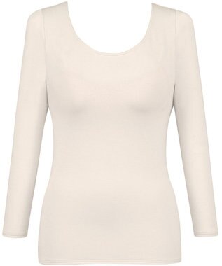 Wing カップ付きインナー あったか素材 ブラトップ ラク きれいなバストシルエット 【シンクロブラトップ 保温タイプ】 8分袖 長袖 秋 冬 ET1863 ウイング／ワコール クリーム