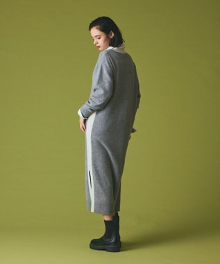 GRACE CONTINENTAL ライン配色ニットワンピース グレー