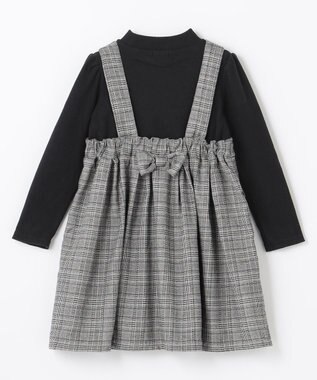 ANY KIDS ドッキングチェックワンピース モノトーン系