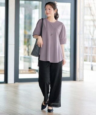 Tiaclasse 総レースワイドパンツ ブラック
