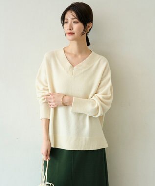 【野呂佳代さん着用】カシミヤブレンド Vネックニット