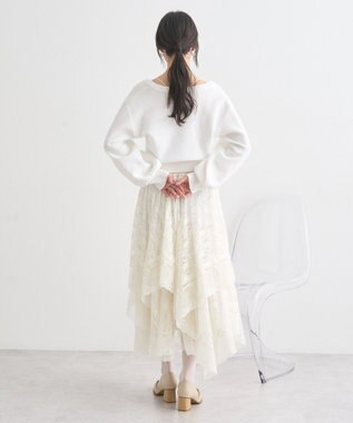 earth music&ecology パールボタンショートニットカーディガン Off White