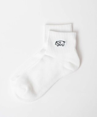 WEGO アンクルパイルゆる刺繍ソックス 柄1