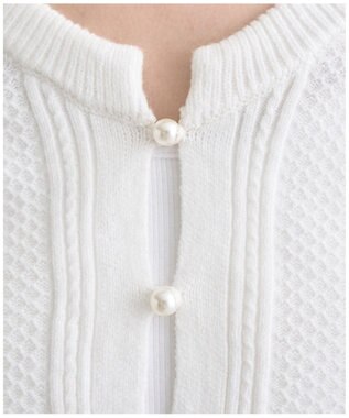 earth music&ecology パールボタンショートニットカーディガン Off White