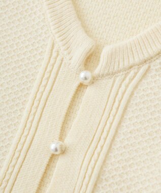 earth music&ecology パールボタンショートニットカーディガン Yellow