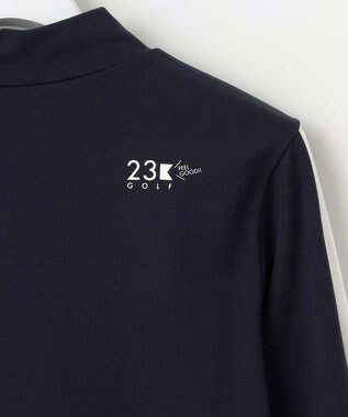 23区GOLF 【WOMEN】【吸水速乾/UVカット】ベアスムースモックシャツ ネイビー系