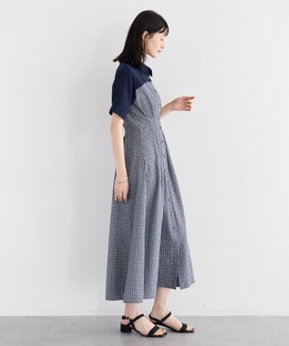 YECCA VECCA ハーフスリーブベアドッキングワンピース Check