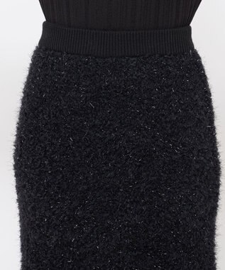 uncrave ヘアリー ラメ ニット スカート（uncrave WHITE） メタルブラック