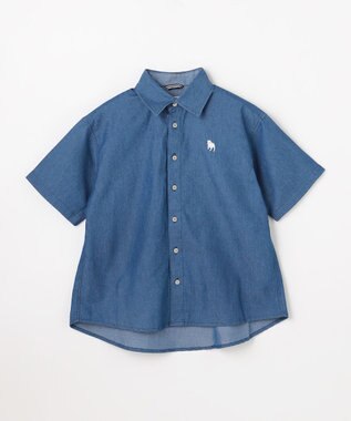 J.PRESS KIDS 【140-170cm】バックブル ダンガリー 半袖シャツ ネイビー