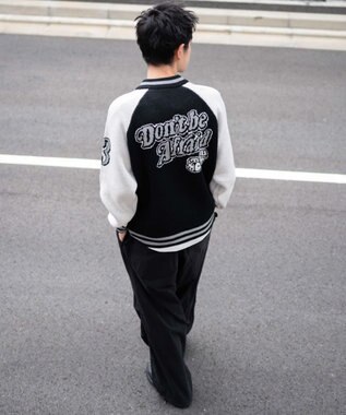 WEGO 【ユニセックス着用ITEM/MLサイズ展開】ジャガードニットスタジャン ブラック