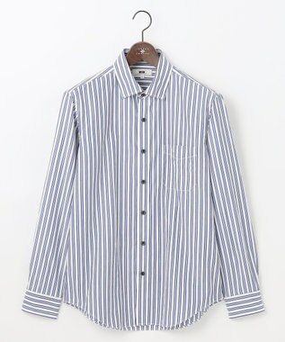 【シルク×綿ブレンド】シルクコットンストライプ シャツ