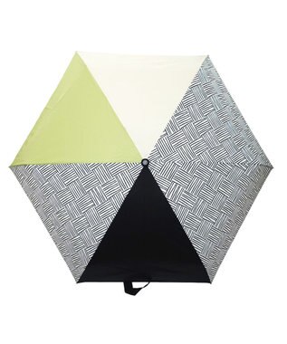 +RING 【UVカット95%以上】【UPF50＋】プラスリング レディース向け 晴雨兼用 折傘 BLK/WHT T1307 白～オフホワイト
