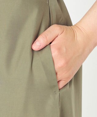 NAVE 【ReNAVE・セットアップ可/洗える/UVケア/接触冷感】フィブリルシャンブレー Aラインスカート カーキ系