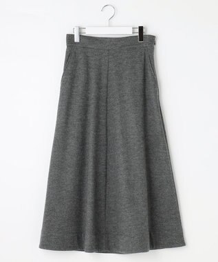 自由区 ウールジャージー フレアシルエットスカート グレー系