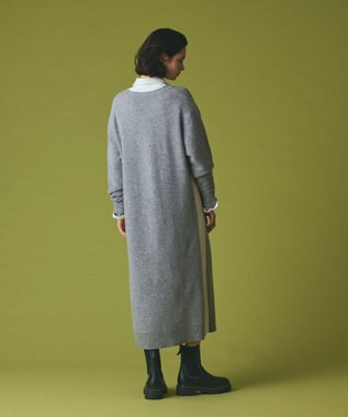 GRACE CONTINENTAL ライン配色ニットワンピース グレー