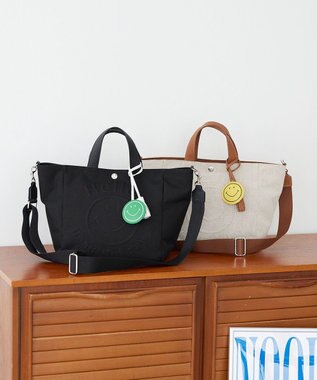 TOPKAPI 【Breath TOPKAPI】SMILE COLLECTION エンボス スマイル 2way トートバッグ /スマイルチャーム付き