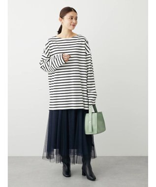 Green Parks ボーダーゆるチュニック Off White