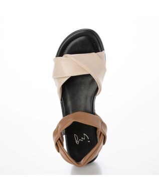 ing <ing>「もちっと新感覚」ソフトストレッチサンダル ベージュコンビ