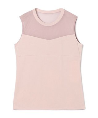 Chacott HandsomeCotton チュールノースリーブTシャツ グレイッシュローズ