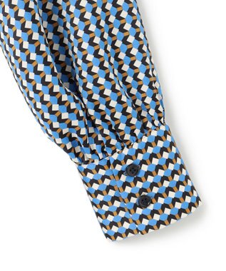 BEIGE， MABILLON / スカーフブラウス Sax x Brown