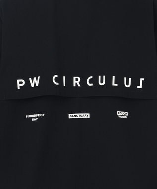 PW CIRCULUS 【MEN】【ストレッチ / 通気性】ロゴ オープンカラー シャツ ブラック系