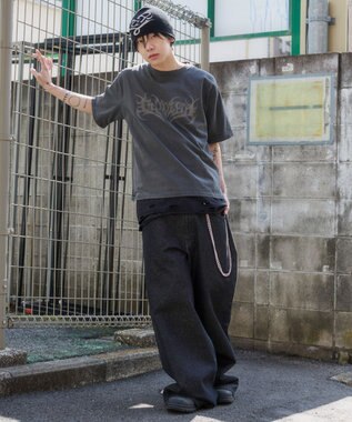WEGO 【ユニセックス着用ITEM】ピグメントグラフィックT（SS） ブラックその他