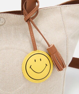 TOPKAPI 【Breath TOPKAPI】SMILE COLLECTION エンボス スマイル 2way トートバッグ /スマイルチャーム付き ベージュ