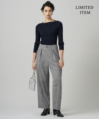 ICB 【WEB限定】 エクストラファインメリノ ボートネックプルオーバー ネイビー系