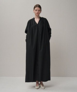 ATON NATURAL DYED COTTON LAWN | タックロングスリーブドレス