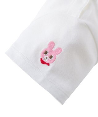 MIKI HOUSE HOT BISCUITS 【80-120cm】キャビット×さくらんぼ 半袖Tシャツ 白