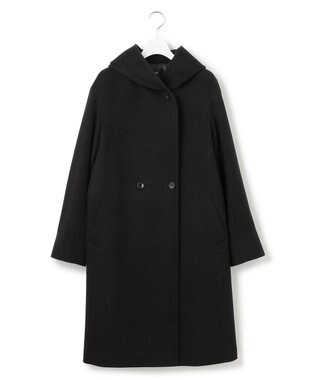 23区 ウールカシミヤビーバー フーデット コート ブラック系