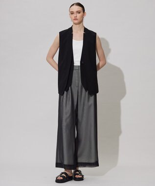 ICB L 【洗える】 シアーレイヤードパンツ ブラック系