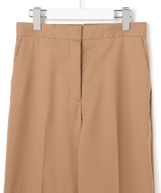 ICB 【洗える】T/Wブロード ワイドストレートパンツ キャメル系