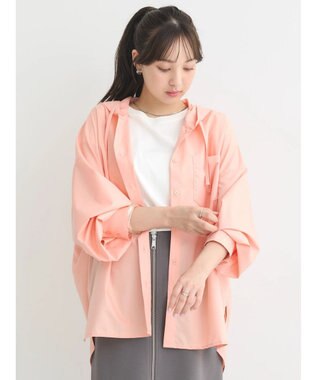 earth music&ecology フーディーシャツ Pink