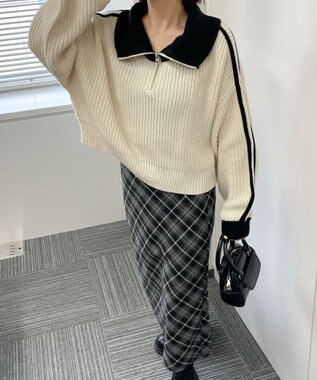 WEGO ハーフジップニットプルオーバー ホワイトその他