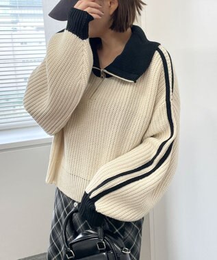 WEGO ハーフジップニットプルオーバー ホワイトその他