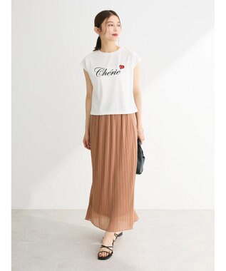 Green Parks ラメプリーツＩラインスカート Terracotta