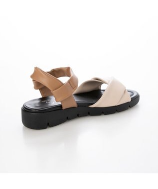 ing <ing>「もちっと新感覚」ソフトストレッチサンダル ベージュコンビ