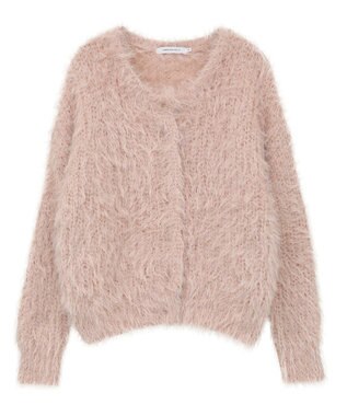 AMERICAN HOLIC シャギーニットクルーネックカーディガン Pink