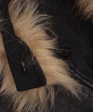 WEGO 【25年秋冬新作】ファーフードBIGZIPパーカー スミクロ