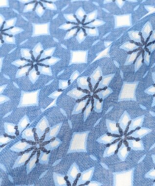 JOSEPH ABBOUD 【麻100％】フラワークレストパターン ストール ネイビー系6